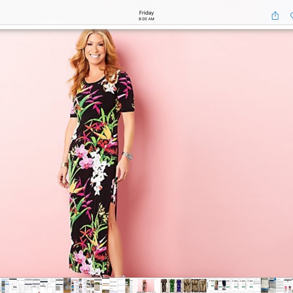 G.I.L.I Jetsetter  Tropical Print side slit maxi
